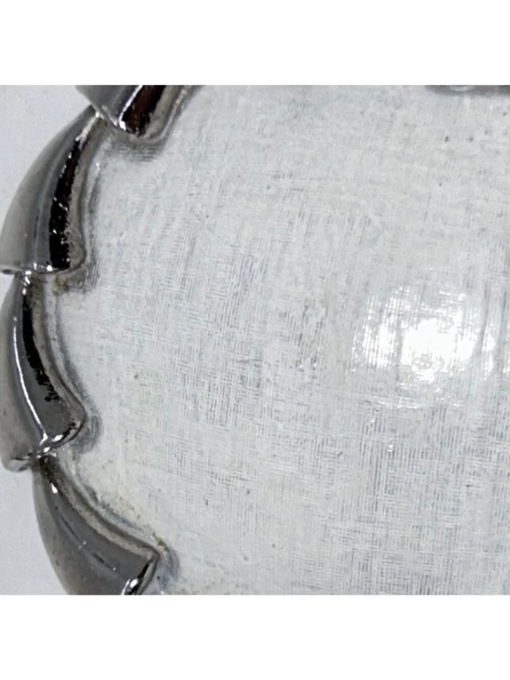 Vintage Puccini Silver-Tone Round Brooch With Textured White Center Statement